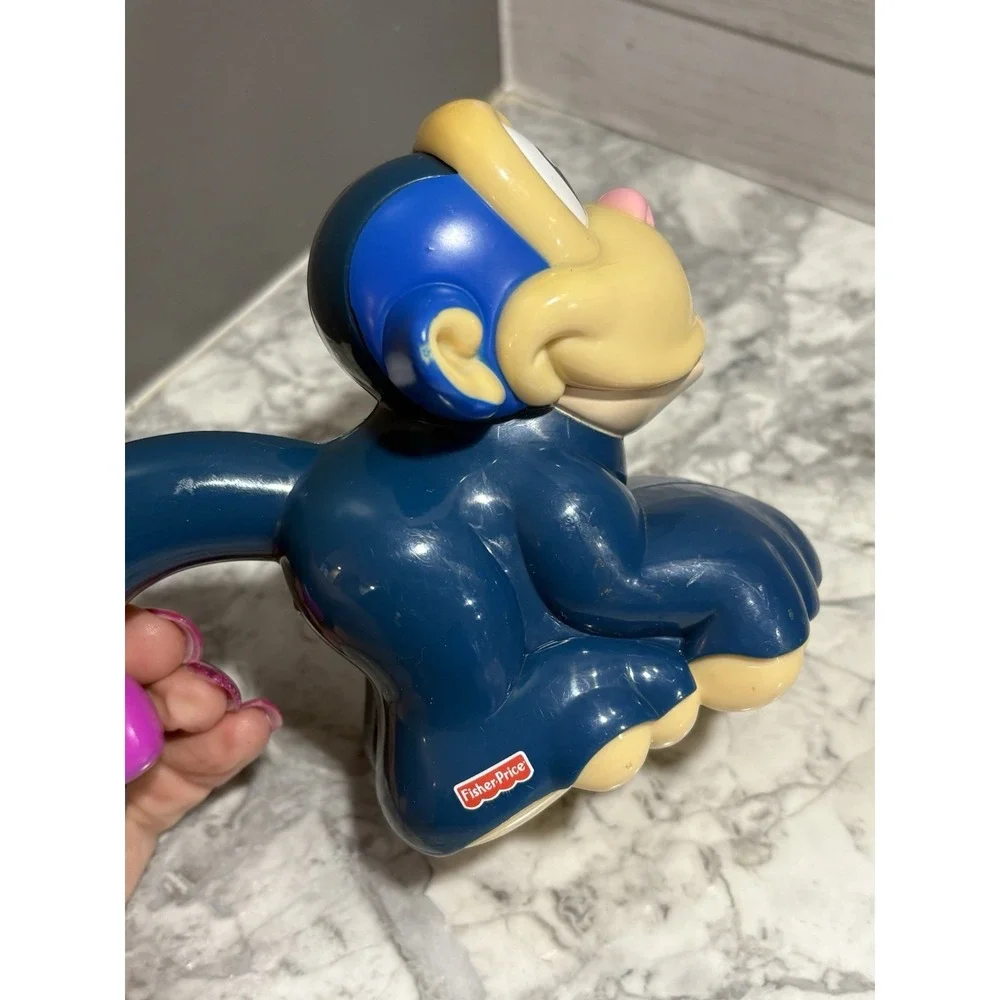 Fisher-Price Monkey Toy Kids‎ Small Blue Good Clicking Tail Amazing Animals